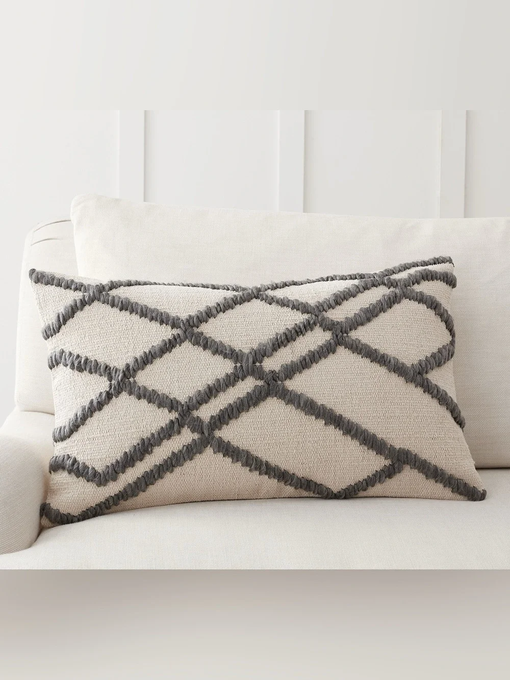 Pottery Barn Calloway Embroidered Lumbar Decorative Pillow Cover 16x26